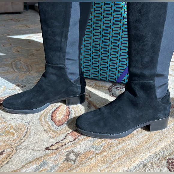 NIB Tory Burch Black Caitlin Stretch Over the Knee Suede/Neoprene Boots - Picture 8 of 14